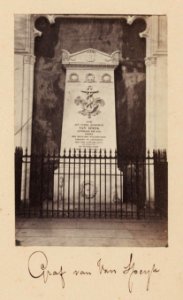 Het praalgraf van Johannes Carolus Josephus van Speyk in de Nieuwe Kerk. Half-stereofoto