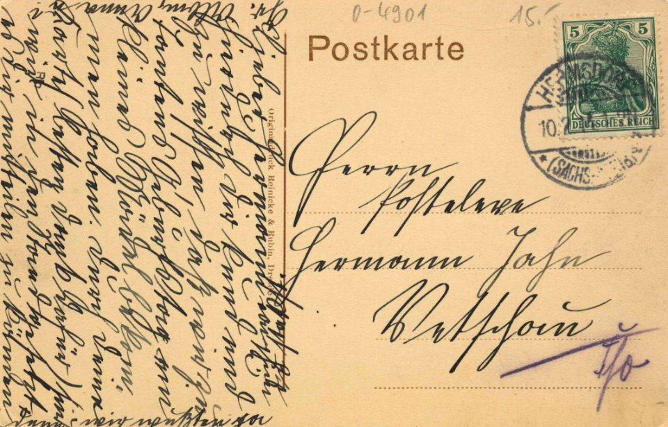 Hermsdorf i. Thür., Thüringen - Stadtansicht vom Pferdeteich (back) (Zeno Ansichtskarten)
