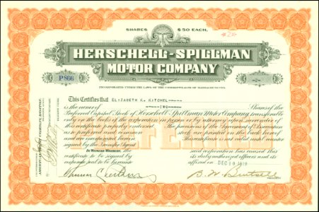 Herschell-Spillman Motor Comp. 1919