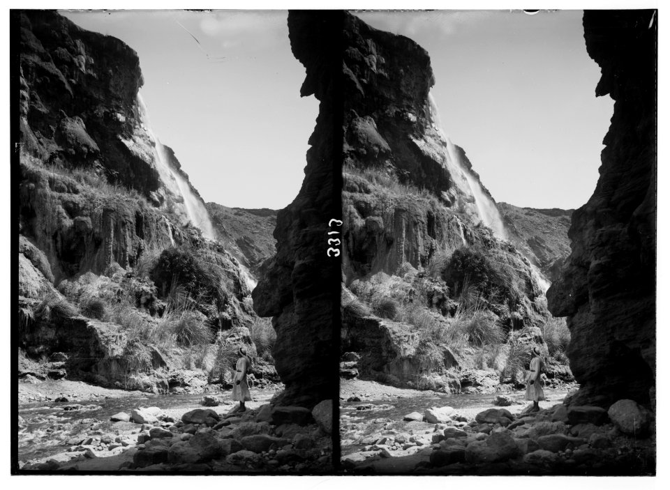 Herod's hot baths of Callirhoe. Wady Zerka Main. The hot stream in the bottom of the gorge LOC matpc.02728