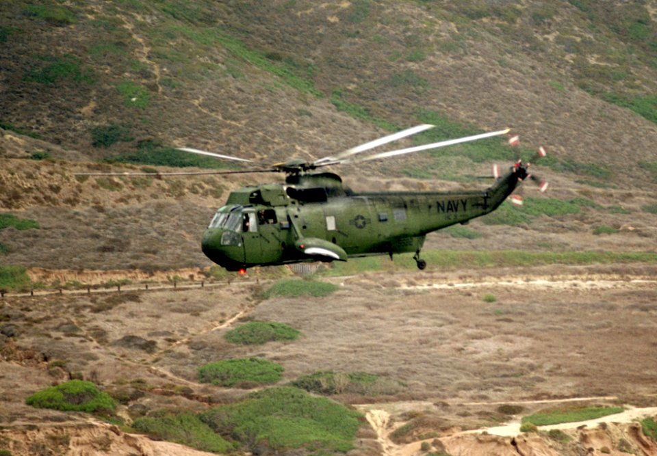 HH-3A Sea King HC-9 in flight 1983