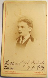 Herr Büttner auf einem Foto von W. Hornung in Tübingen, 1873