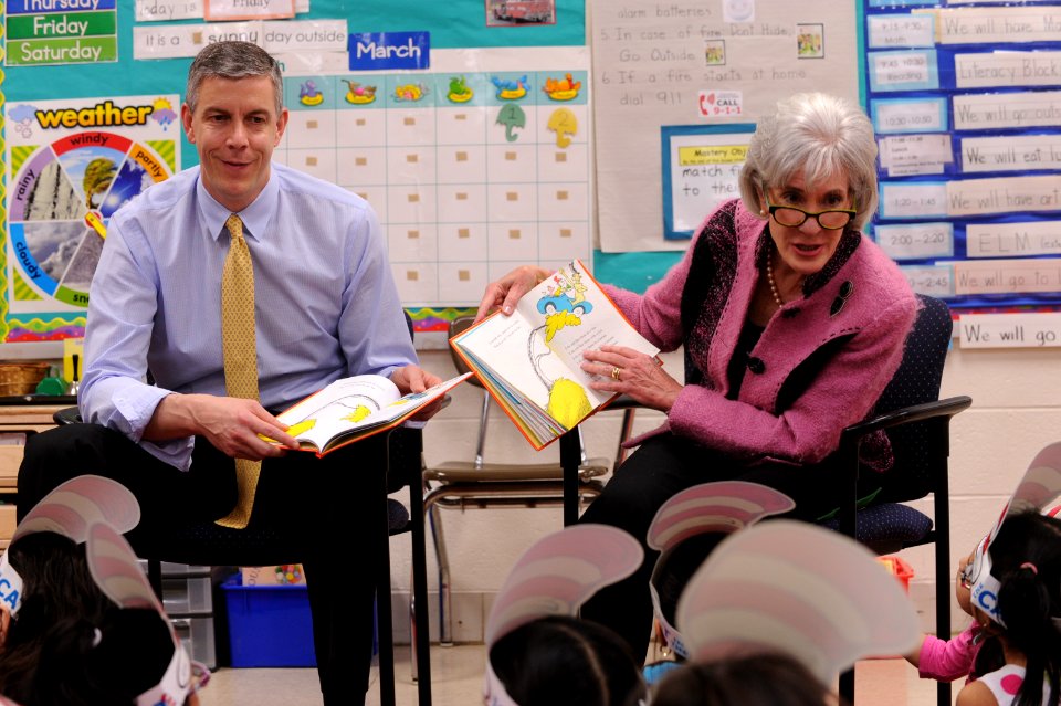 HHS Secretary Sebelius joins U.S. Dept. of Education Secretary Arne Duncan at Rolling Terrace Elementary School in Montgomery County, MD (7)