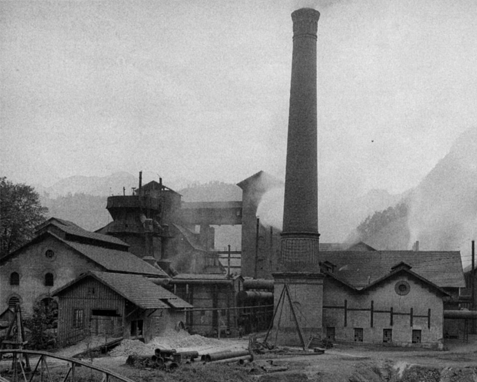 Hieflau, Hochofen in Betrieb - 1912