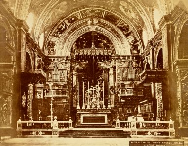 High Altar St. John's Church, Valletta, by Horatio Agius, around 1860-1889 photo
