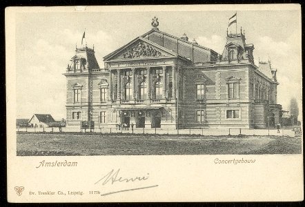 Het Concertgebouw, Van Baerlestraat 92. Uitgave Dr. Trenkler Co. Leipzig, Afb ANWU01769000002 photo