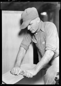 High Point, North Carolina - Upholstering. Tomlinson Chair Manufacturing Co. Case fitting (HGS) - showing same... - NARA - 518491