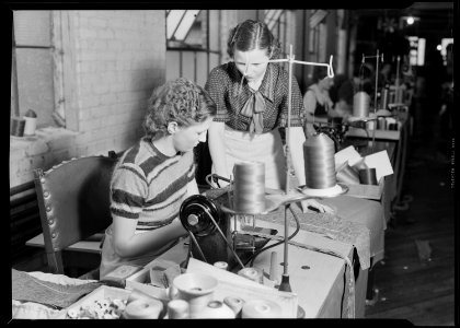 High Point, North Carolina - Upholstering. Tomlinson Chair Manufacturing Co. Seamstress - upholstering - sewing and... - NARA - 518483