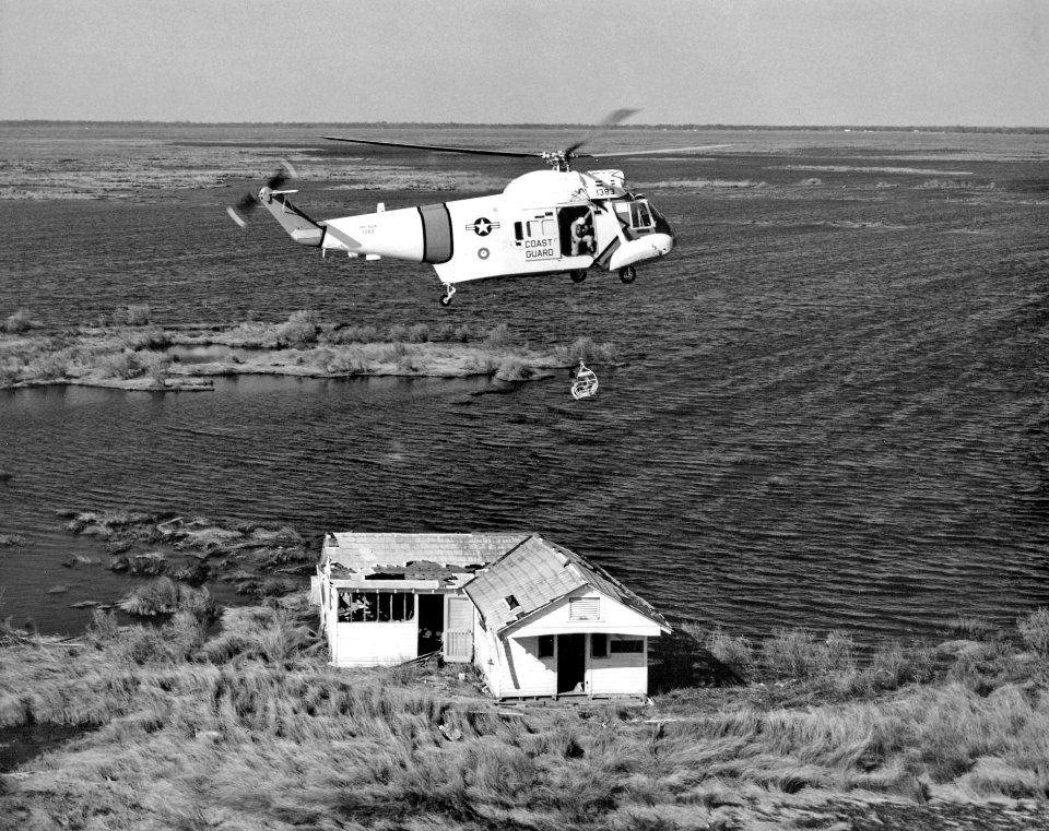 HH-52A rescues man from house in St Bernard Parish 1965