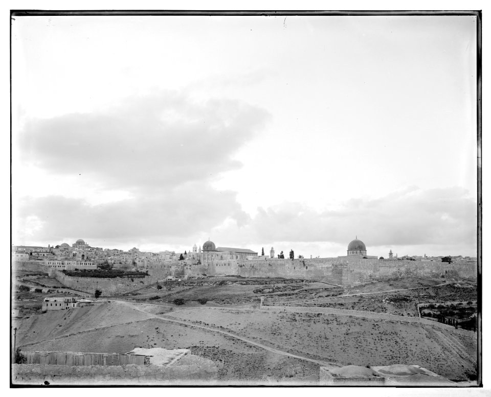 Hill of Ophel and south city wall, Temple area, Jerusalem LOC matpc.06625