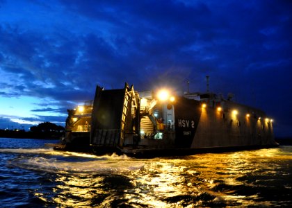 High Speed Vessel Swift pulls into Naval Station Guantanamo Bay, Cuba. DVIDS338271