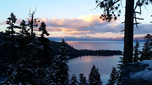 Wood panoramic lake tahoe photo