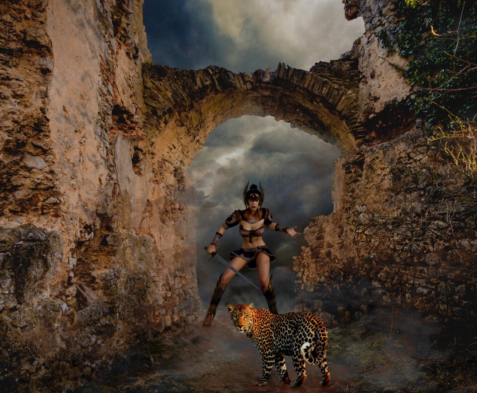 Woman amazone fortress