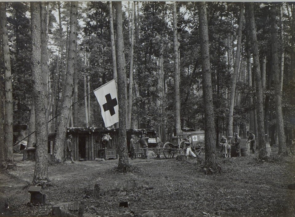 Hilfsplatz des Infanterieregiments 84 im Walde südlich Sznyrow (BildID 15443652)