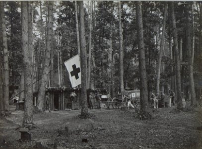 Hilfsplatz des Infanterieregiments 84 im Walde südlich Sznyrow (BildID 15443652)