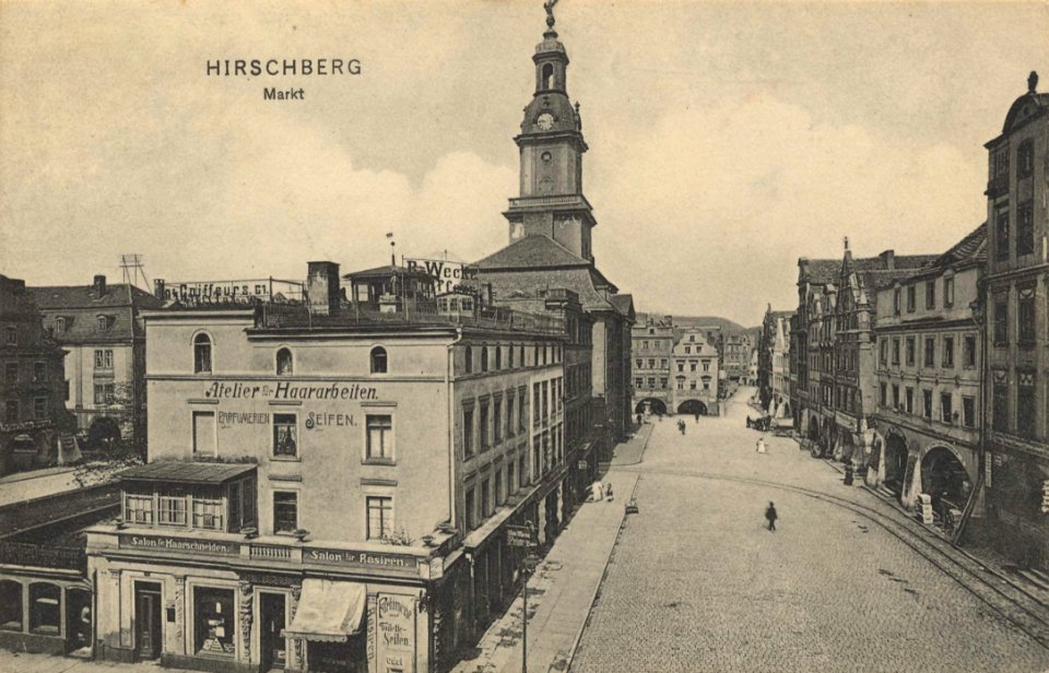 Hirschberg, Schlesien - Marktplatz (Zeno Ansichtskarten)