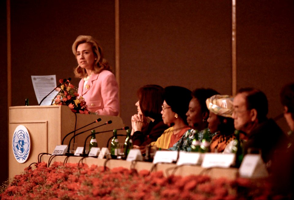 Hillary Clinton at the United Nations Conference on Women in Beijing, China
