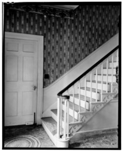 Historic American Buildings Survey L. C. Durette, Photographer April 1, 1936. DETAIL OF FOOT OF STAIR - Governor Levi Woodbury House, Woodbury Avenue and Boyd Road, Portsmouth, HABS NH,8-PORT,123-7