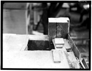 Historic American Buildings Survey L. C. Durette, Photographer PORTION OF SILL WEST WALL DURING ALTERATIONS - Captain Barnes House, 218 Islington Street, Portsmouth, Rockingham HABS NH,8-PORT,124-28