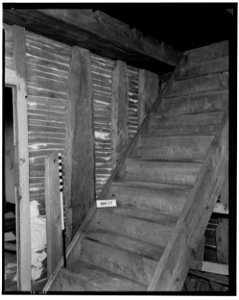 Historic American Buildings Survey L. C. Durette, Photographer STAIRS TO ATTIC - Doe Garrison, Lamprey River and Great Bay, Newmarket, Rockingham County, NH HABS NH,8-NEWM,1-38