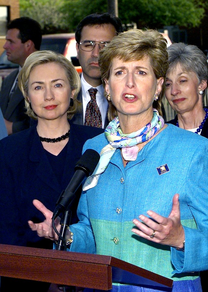 Hillary Rodham Clinton and Christine Todd Whitman