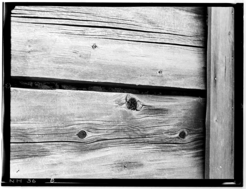 Historic American Buildings Survey L.C. Durette, Photographer DETAIL OF CHINKING - Pioneer Cabin, Campton Station, Grafton County, NH HABS NH,5-CAMP.V,1-15