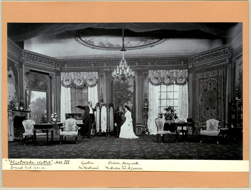 Historiska slottet, Dramatiska teatern 1902. Föreställningsbild - SMV - H13 034