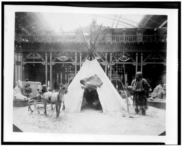 History of Work diorama showing Samoyedes with tepee and reindeer pulling sled, Paris Exposition, 1889 LCCN92521066