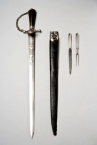 Hirsfängare, Gaffel t. hirsfängare, Kniv t. hirsfängare, Balja hirsfängare - Livrustkammaren - 86078