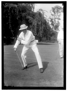 HITCHCOCK, GILBERT MONELL. REP. FROM NEBRASKA, 1903-1905, 1907-1911; SENATOR, 1911-1923. PLAYING GOLF LCCN2016867386