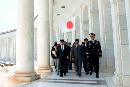 His Excellency Tarō Kōno, Foreign Minister of Japan, and His Excellency Itsunori Onodera, Japanese Minister of Defense Participate in an Armed Forces Full Honors Wreath-Laying Ceremony at Arlington National Cemetery (36569673616)