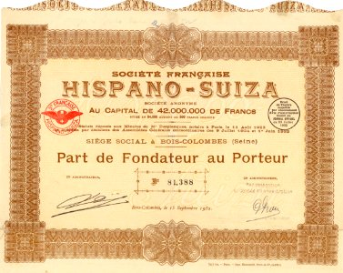 Hispano-Suiza S. A. 1932