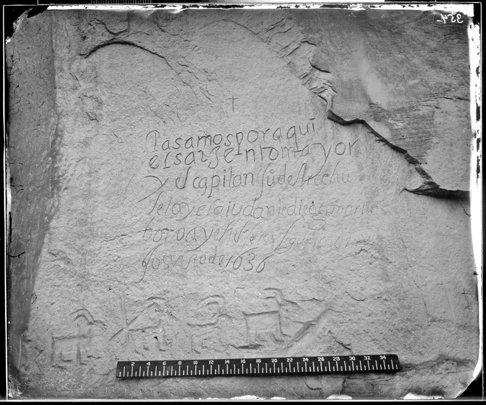 HISTORIC SPANISH RECORD OF THE CONQUEST SOUTH SIDE OF INSCRIPTION ROCK, NEW MEXICO - NARA - 524305