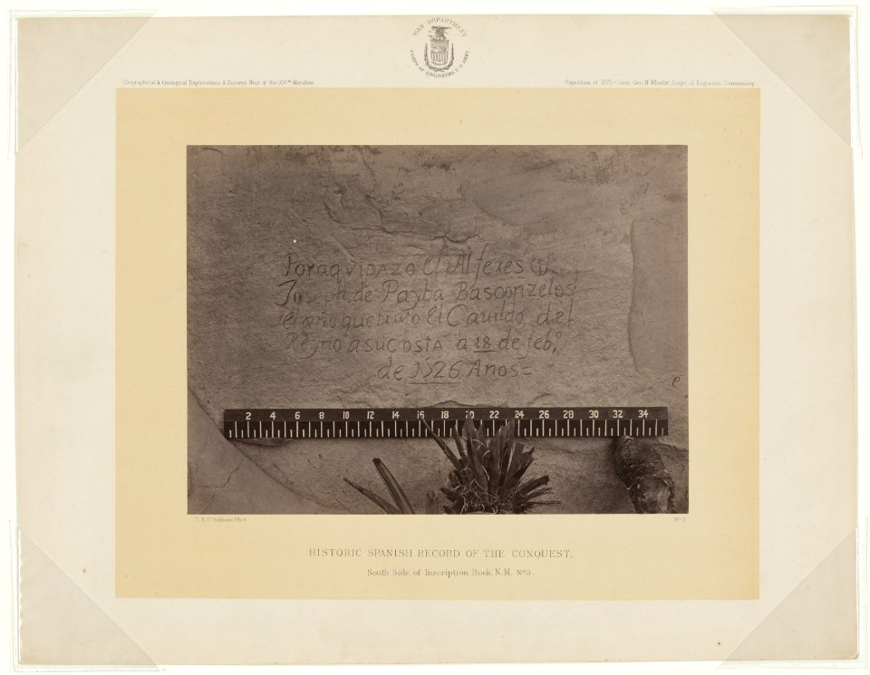 Historic Spanish record of the Conquest. South side of Inscription Rock, N.M., no. 3 - T.H. O'Sullivan, phot. LCCN2007682546