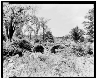 Historical American Buildings Survey L. C. Durette, Photographer May 15, 1936 OLD CARR BRIDGE VIEW FROM DOWN STREAM - Old Carr Bridge, Spanning Beard Creek, Hillsboro, HABS NH,6-HILL.V,1B-1