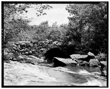 Historical American Buildings Survey L. C. Durette, Photographer May 15, 1936 GLEASON FALLS BRIDGE VIEW FROM UP STREAM - Gleason Falls Bridge, Spanning Beard Brook, Hillsboro, HABS NH,6-HILL.V,1D-1 photo