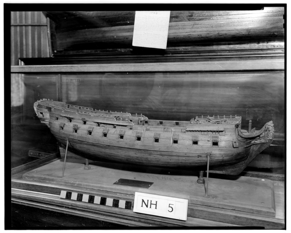 Historical American Buildings Survey L. C. Durette, Photographer May 15, 1936. MODEL OF SHIP AMERICA Built by Nathaniel Meserve - Boyd-Raynes House, Maplewood Avenue, Portsmouth, HABS NH,8-PORT,26-23