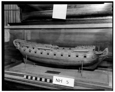 Historical American Buildings Survey L. C. Durette, Photographer May 15, 1936. MODEL OF SHIP AMERICA Built by Nathaniel Meserve - Boyd-Raynes House, Maplewood Avenue, Portsmouth, HABS NH,8-PORT,26-23