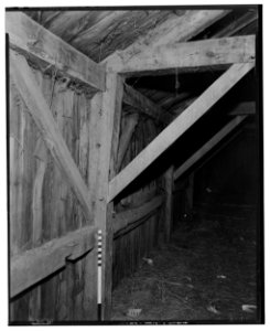 Historical American Buildings Survey L.C. Durette, Photographer Nov. 1936. BARN LOFT - John Cram Farmstead, Hampton Falls, Rockingham County, NH HABS NH,8-HAMTOF,1-21