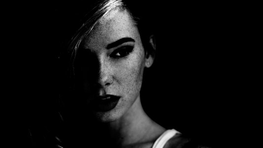 Monochrome woman dark photo