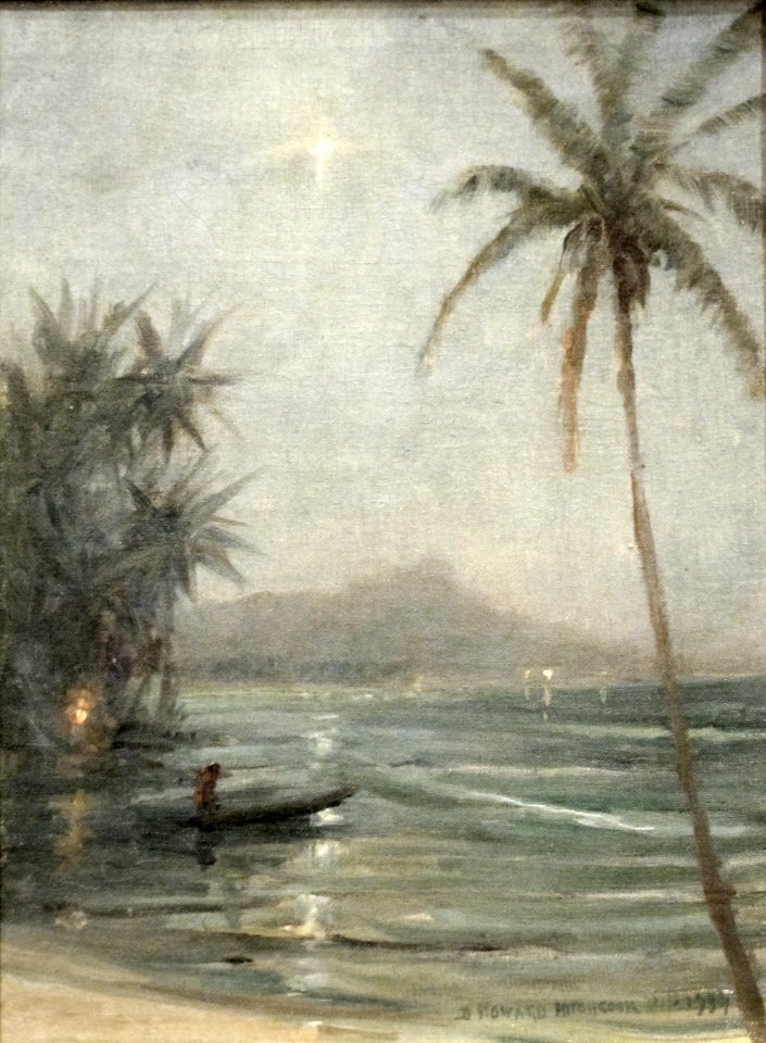 D. Howard Hitchcock - 'Midnight Star over Diamond Head', oil painting, 1934, Isaacs Art Center (on loan)