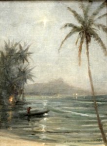 D. Howard Hitchcock - 'Midnight Star over Diamond Head', oil painting, 1934, Isaacs Art Center (on loan)