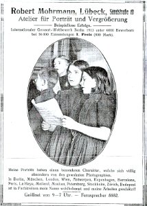 HL Damals – Werbeanzeige – Robert Mohrmann – Lübecker Adressbuch – 1917
