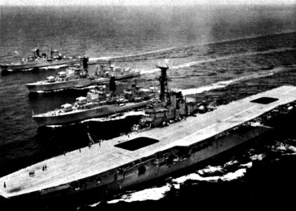 HMAS Melbourne (R21) with destroyers c1962 photo