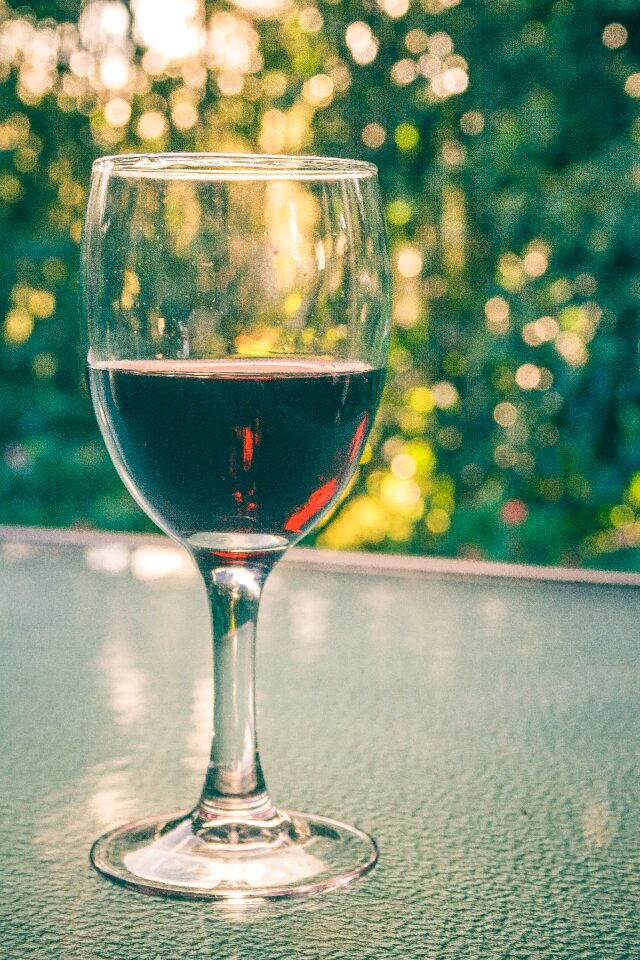 Wine glass drink red wine