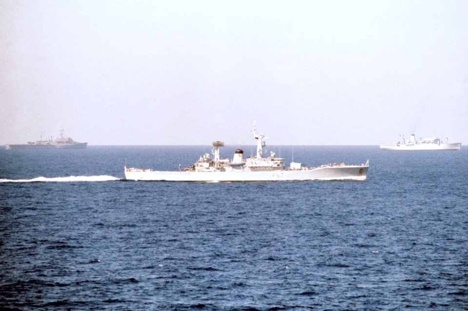 HMS Andromda (F57) underway in 1976