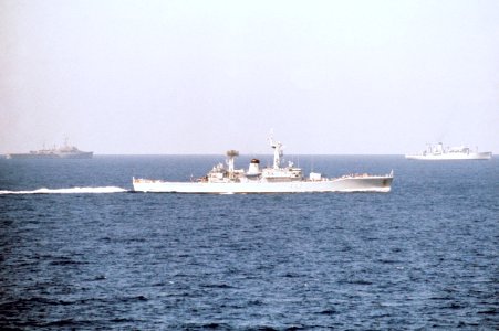 HMS Andromda (F57) underway in 1976