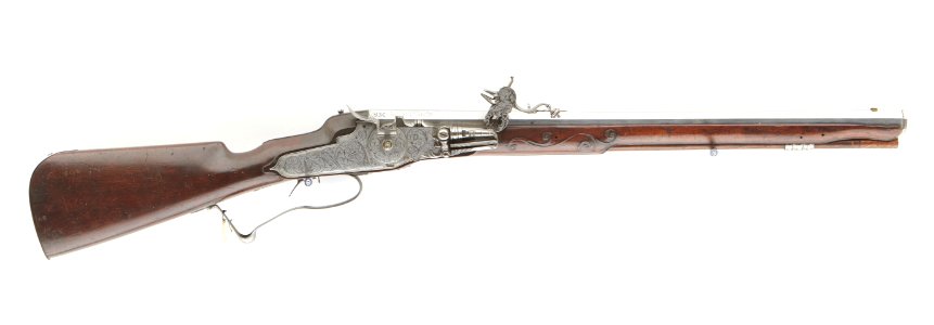 Hjullåsstudsare, s. k. Müllerbüchse, Sachsen ca 1685 - Livrustkammaren - 96313