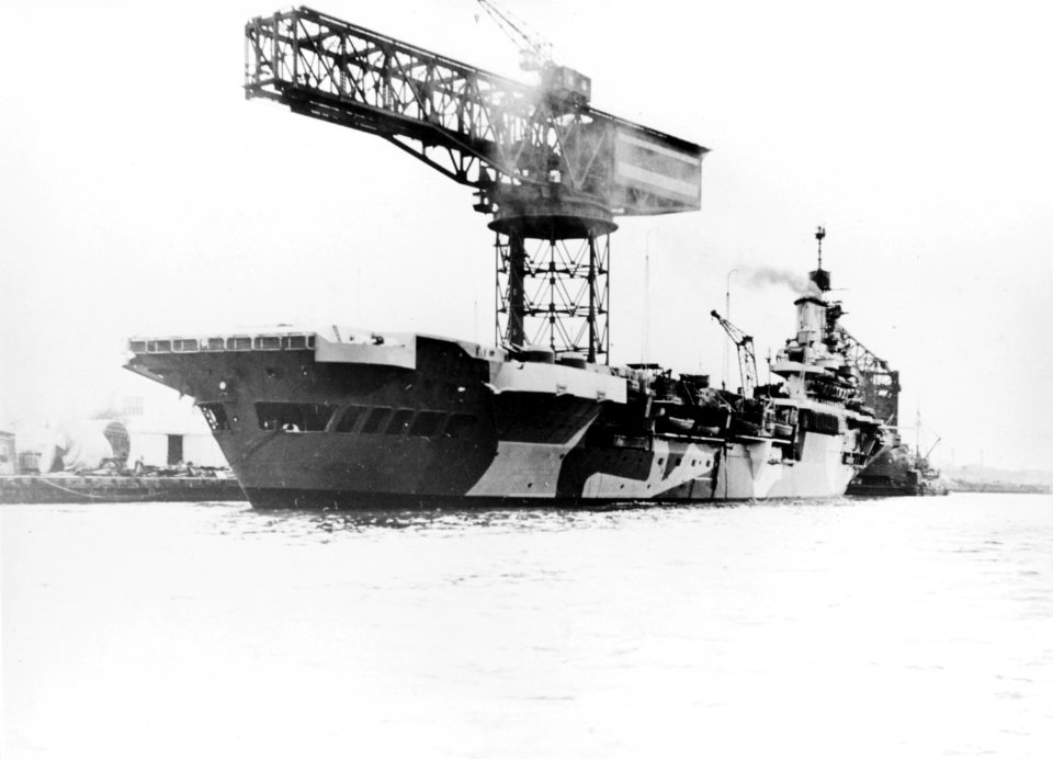 HMS Illustrious (87) at the Norfolk Naval Shipyard in November 1941
