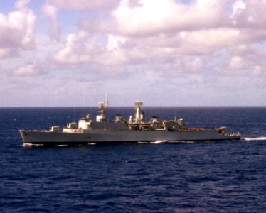 HMS London (D16) underway c1981